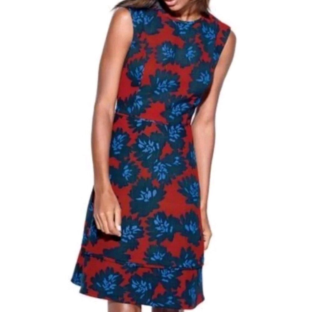J. Crew Firework Floral Dress Size 6 A-line Lined Fit N Flare Classic Pockets